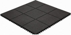 Wearwell - 3' Long x 3' Wide x 5/8" Thick, Anti-Fatigue Modular Matting Tiles - 4 Interlocking Sides, Black, For Dry Areas, Series 570 - Benchmark Tooling