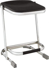 NPS - 22 Inch High, Stationary Fixed Height Stool - 16-1/4 Inch Deep x 16-3/4 Inch Wide, Plastic Seat, Black and Chrome - Benchmark Tooling