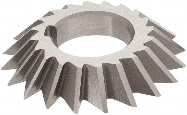 Keo - 3" Diam x 1/2" Width of Cut, 60° Included Angle, Arbor Connection, High Speed Steel Single Angle Cutter - Left Hand Cut, TiN Coated - Benchmark Tooling