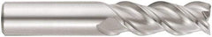Niagara Cutter - 3/4", 4" LOC, 3/4" Shank Diam, 6-1/2" OAL, 3 Flute, Solid Carbide Square End Mill - Single End, Uncoated, Spiral Flute, 45° Helix, Centercutting, Right Hand Cut, Right Hand Flute, Series A345 - Benchmark Tooling