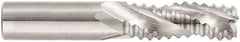 Niagara Cutter - 1/4" Diam, Coarse Pitch, 3/4" LOC, 3 Flute Solid Carbide 45° Corner Chamfer Roughing End Mill - Uncoated, 2-1/2" OAL, 1/4" Shank Diam, Single End, Centercutting, 30° Helix - Benchmark Tooling