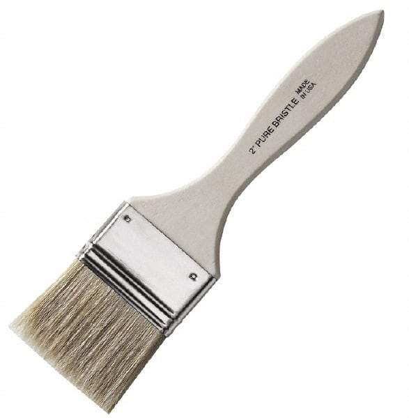 Made in USA - 2" Hog Chip Brush - 1-5/8" Bristle Length, Wood Handle - Benchmark Tooling