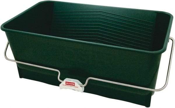 Wooster Brush - 5 Gal, 10" High, Polypropylene Rectangular Green Single Pail - Handle Included, 14" Top Length x 24" Top Width - Benchmark Tooling