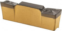 Iscar - 4004HFPR Grade IC8250, 4mm Cutting Width Carbide Grooving Insert - 2mm Max Depth of Cut, Right Hand, 0.4mm Corner Radius, TiCN/Al2O3/TiN Finish - Benchmark Tooling