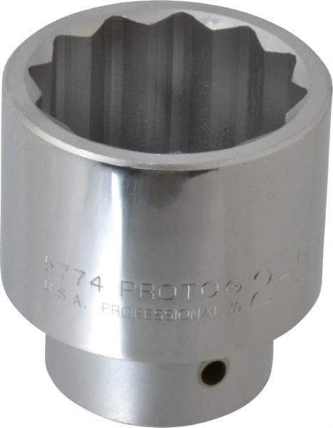 Proto - 2-5/16", 1" Drive, Standard Hand Socket - 12 Points, 3-17/64" OAL, Alloy Steel, Satin Finish - Benchmark Tooling