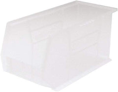 Akro-Mils - 60 Lb. Load Capacity, 18" Deep, Clear Polymer Hopper Stacking Bin - 9" High x 8-1/4" Wide x 18" Long - Benchmark Tooling