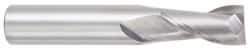 OSG - 5/8", 1-1/4" LOC, 5/8" Shank Diam, 3-1/2" OAL, 2 Flute, Solid Carbide Square End Mill - Single End, TiCN Finish, Spiral Flute, 30° Helix, Centercutting, Right Hand Cut, Right Hand Flute, Series 402 - Benchmark Tooling