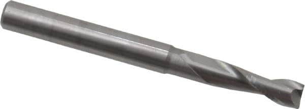 OSG - 4.5mm, 14mm LOC, 5mm Shank Diam, 51mm OAL, 2 Flute, Solid Carbide Square End Mill - Single End, Uncoated, Spiral Flute, 30° Helix, Centercutting, Right Hand Cut, Right Hand Flute, Series 402 - Benchmark Tooling