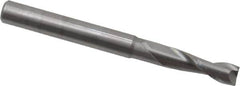OSG - 4.5mm, 14mm LOC, 5mm Shank Diam, 51mm OAL, 2 Flute, Solid Carbide Square End Mill - Single End, Uncoated, Spiral Flute, 30° Helix, Centercutting, Right Hand Cut, Right Hand Flute, Series 402 - Benchmark Tooling