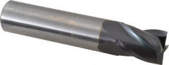 OSG - 1/2", 5/8" LOC, 1/2" Shank Diam, 2-1/2" OAL, 4 Flute, Solid Carbide Square End Mill - Single End, TiAlN Finish, Spiral Flute, 30° Helix, Centercutting, Right Hand Cut, Right Hand Flute, Series 414 - Benchmark Tooling