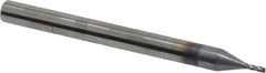 OSG - 1/32", 5/64" LOC, 1/8" Shank Diam, 1-1/2" OAL, 4 Flute, Solid Carbide Square End Mill - Single End, TiCN Finish, Spiral Flute, 30° Helix, Centercutting, Right Hand Cut, Right Hand Flute, Series 414 - Benchmark Tooling