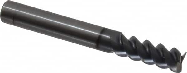 OSG - 5/16", 13/16" LOC, 5/16" Shank Diam, 2-1/2" OAL, 3 Flute, Solid Carbide Square End Mill - Single End, TiCN Finish, Spiral Flute, 60° Helix, Centercutting, Right Hand Cut, Right Hand Flute, Series 460C - Benchmark Tooling