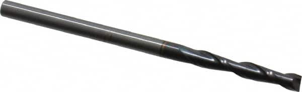 OSG - 1/8", 3/4" LOC, 1/8" Shank Diam, 2-1/4" OAL, 2 Flute, Solid Carbide Square End Mill - Single End, TiAlN Finish, Spiral Flute, 30° Helix, Centercutting, Right Hand Cut, Right Hand Flute, Series 462 - Benchmark Tooling