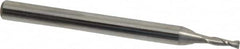 OSG - 1.4mm, 0.171" LOC, 1/8" Shank Diam, 1-1/2" OAL, 2 Flute, Solid Carbide Square End Mill - Single End, Uncoated, Spiral Flute, 30° Helix, Centercutting, Right Hand Cut, Right Hand Flute, Series 492 - Benchmark Tooling