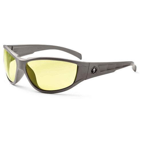 Njord Yellow Lens Matte Gray Safety Glasses - Benchmark Tooling