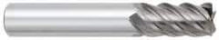 OSG - 7/16", 5/8" LOC, 7/16" Shank Diam, 2-1/2" OAL, 5 Flute, Solid Carbide Square End Mill - Single End, Uncoated, Spiral Flute, 45° Helix, Centercutting, Right Hand Cut, Right Hand Flute, Series 455C - Benchmark Tooling
