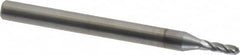 OSG - 1/16" Diam, 3/16" LOC, 4 Flute Solid Carbide Ball End Mill - TiCN Finish, Single End, 1-1/2" OAL, 1/8" Shank Diam, Spiral Flute - Benchmark Tooling
