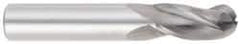 OSG - 1" Diam, 1-1/2" LOC, 3 Flute Solid Carbide Ball End Mill - Uncoated, Single End, 4" OAL, 1" Shank Diam, Spiral Flute - Benchmark Tooling