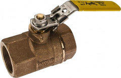 Apollo - 1-1/2" Pipe, Standard Port, Bronze Standard Ball Valve - 2 Piece, NPT Ends, Locking Lever Handle, 600 WOG, 150 WSP - Benchmark Tooling