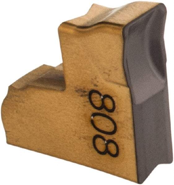 Iscar - TAG CB IC808 Grade, 0.118" Cutting Width, Carbide Cutoff Insert - 0° Neutral Lead Angle, 0.0138" Cnr Rad, TiAlN Coated, Single End - Benchmark Tooling