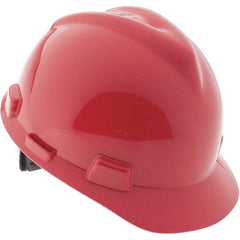 MSA - Hard Hat - W/FAS-TRAC RED V-GARD RATCHET HARD HAT - Benchmark Tooling