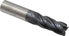 Accupro - 5/8", 1-5/8" LOC, 5/8" Shank Diam, 3-1/2" OAL, 4 Flute, Solid Carbide Square End Mill - Single End, nACRo Finish, Spiral Flute, Variable° Helix, Centercutting, Right Hand Cut, Right Hand Flute - Benchmark Tooling