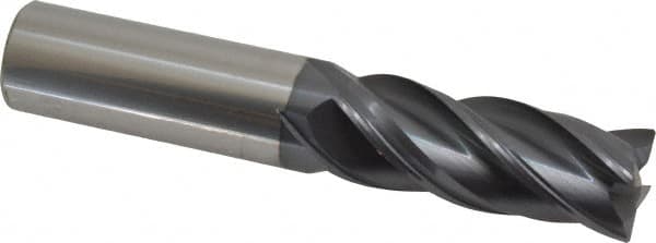 Accupro - 5/8", 4 Flute, Single End, Solid Carbide, Corner Chamfer End Mill - 3-1/2" OAL, Right Hand Flute, 1-5/8" LOC, Right Hand Cut - Benchmark Tooling