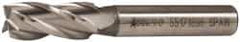 Accupro - 7/16", 1" LOC, 3/8" Shank Diam, 2-11/16" OAL, 4 Flute, Powdered Metal Square End Mill - Single End, Uncoated, Spiral Flute, 30° Helix, Centercutting, Right Hand Cut, Right Hand Flute - Benchmark Tooling