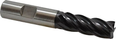 Accupro - 5/8", 1-5/8" LOC, 5/8" Shank Diam, 3-3/4" OAL, 4 Flute, Powdered Metal Square End Mill - Single End, TiAlN Finish, Spiral Flute, Variable° Helix, Centercutting, Right Hand Cut, Right Hand Flute - Benchmark Tooling