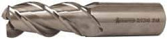 Accupro - 1", 2" LOC, 1" Shank Diam, 4-1/2" OAL, 3 Flute, Powdered Metal Square End Mill - Single End, Uncoated, Spiral Flute, 45° Helix, Centercutting, Right Hand Cut, Right Hand Flute - Benchmark Tooling