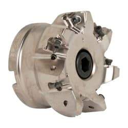 Seco - 7 Inserts, 3" Cut Diam, 1" Arbor Diam, 0.295" Max Depth of Cut, Indexable Square-Shoulder Face Mill - 0/90° Lead Angle, 1.97" High, XNEX 0806.. Insert Compatibility, Through Coolant, Series Square 6 - Benchmark Tooling