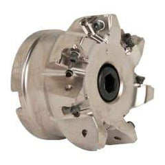 Seco - 7 Inserts, 3" Cut Diam, 1" Arbor Diam, 0.295" Max Depth of Cut, Indexable Square-Shoulder Face Mill - 0/90° Lead Angle, 1.97" High, XNEX 0806.. Insert Compatibility, Through Coolant, Series Square 6 - Benchmark Tooling