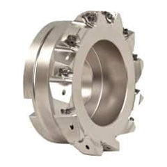 Seco - 12 Inserts, 6" Cut Diam, 2" Arbor Diam, 0.295" Max Depth of Cut, Indexable Square-Shoulder Face Mill - 0/90° Lead Angle, 2.48" High, XNEX 0806.. Insert Compatibility, Through Coolant, Series Square 6 - Benchmark Tooling