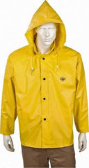 MCR Safety - Size M, Yellow, Rain Jacket - Attached Hood - Benchmark Tooling