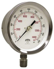 Winters - 4" Dial, 1/4 Thread, 30-0-60 Scale Range, Pressure Gauge - Lower Connection Mount, Accurate to 1% of Scale - Benchmark Tooling