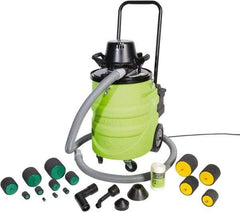 Greenlee - 12 Gal Plastic Tank, Electric Powered Power Fishing Blower/Wet/Dry Vacuum System - 120 Volt, 11.8 Amps, 15' Hose Fitting, Washable Stainless Steel, Accessories Included - Benchmark Tooling