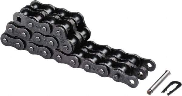 U.S. Tsubaki - 1/2" Pitch, ANSI 40, Solid Roller Chain - Chain No. 40, 1,921 Lb. Capacity, 5/16" Roller Diam, 5/16" Roller Width - Benchmark Tooling