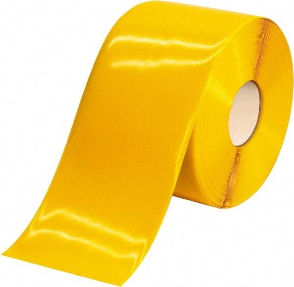 PRO-SAFE - Yellow Solid Color PVC Tape - 6" Wide x 100' Long x 50 mil Thick, General Traffic - Benchmark Tooling