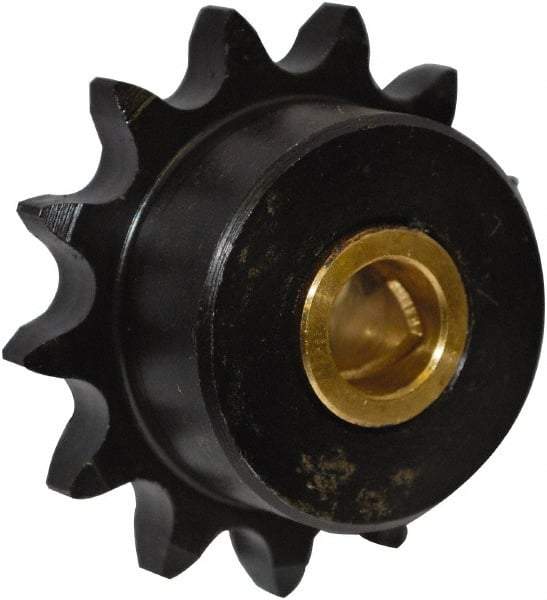 U.S. Tsubaki - 17 Tooth, 3.719" Outside Diam, Carbon Steel & Bronze, Chain Idler Sprocket - Chain Size 50, 7/8" Bore Diam - Benchmark Tooling