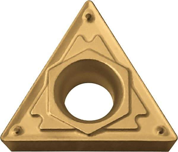 Kyocera - TCMT32.51 HQ Grade PV720 Cermet Turning Insert - TiCN (Megacoat Nano) Finish, 60° Triangle, 3/8" Inscr Circle, 5/32" Thick, 1/64" Corner Radius - Benchmark Tooling