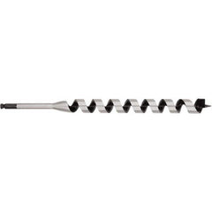 Irwin - 1-1/4", 7/16" Diam Hex Shank, 17" Overall Length with 15" Twist, Ship Auger Bit - Benchmark Tooling