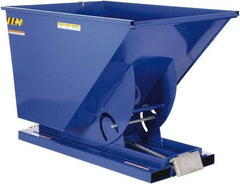 Vestil - 4,000 Lb Load Capacity, 1-1/2 Cu Yd, Steel Self-Dumping Hopper - 43-9/16" Wide x 68-3/8" Long x 51-13/16" High, Blue - Benchmark Tooling