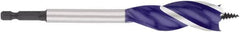 Irwin - 13/16", 1/4" Hex Shank, Bright Finish, High Speed Steel, Spade Blade Drill Bit - 2 Spurs, 6" Overall Length, 4-1/4" Shank Length, No Wire Fishing Hole - Benchmark Tooling