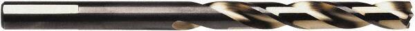 Irwin - 1/2" 135° High Speed Steel Jobber Drill - Oxide/Gold Finish, Spiral Flute, Straight Shank, 6" OAL - Benchmark Tooling