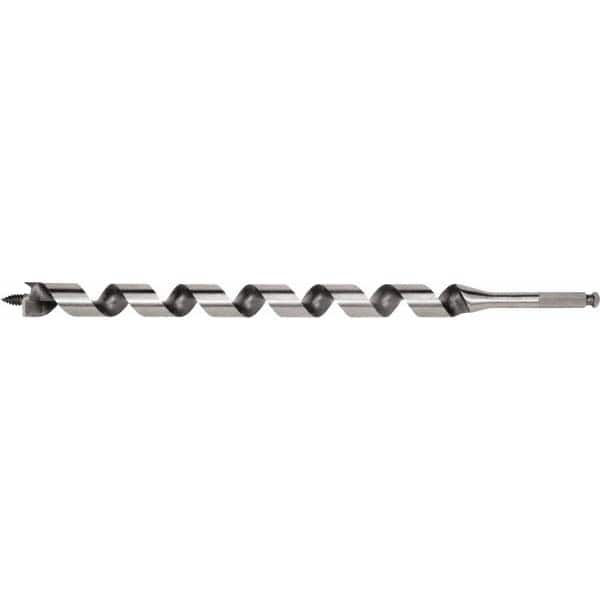 Irwin - 11/16", 7/16" Diam Hex Shank, 24" Overall Length with 21" Twist, Utility Auger Bit - Benchmark Tooling