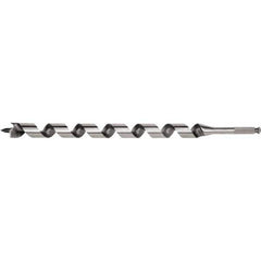 Irwin - 11/16", 7/16" Diam Hex Shank, 24" Overall Length with 21" Twist, Utility Auger Bit - Benchmark Tooling