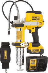 DeWALT - 10,000 Max psi, Flexible Battery-Operated Grease Gun - 16 oz Capacity, Bulk & Cartridge Fill, Includes DCB204 Battery, Fast Charger, Shoulder Strap & Kit Box - Benchmark Tooling