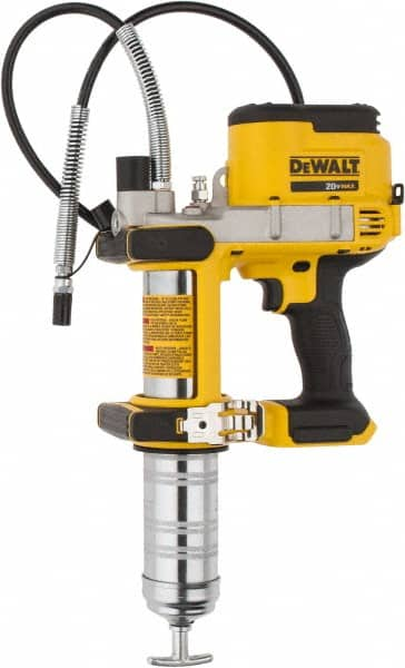 DeWALT - 10,000 Max psi, Flexible Battery-Operated Grease Gun - 16 oz Capacity, Bulk & Cartridge Fill, Includes Shoulder Strap - Benchmark Tooling