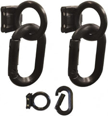 PRO-SAFE - 1-1/2" High x 4" Long x 1-1/4" Wide Barrier Magnet Carabiner Kit - Matte Finish, Black, Use with Plastic Chain - Benchmark Tooling