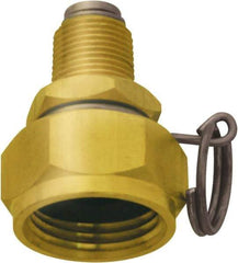 SANI-LAV - 1 Piece, 3/8 NPT & 3/4 GHT MNPT x FGHT, Brass Reusable Hose Male Swivel Fitting - 1/4" Hose ID x 1-1/4" Hose OD - Benchmark Tooling